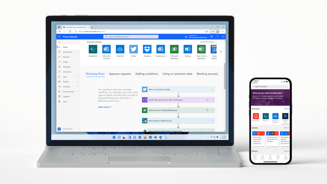Power Automate has over 500 connectors to services