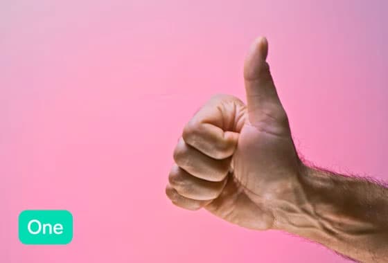 Video of the Hand Gestures example showing a human hand counting up to 5 and down to 1 with a live prediction in the bottom corner.