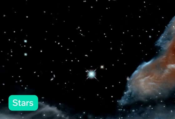 Video of the Telescopic Imagery example showing a nebula with a live prediction in the bottom corner.